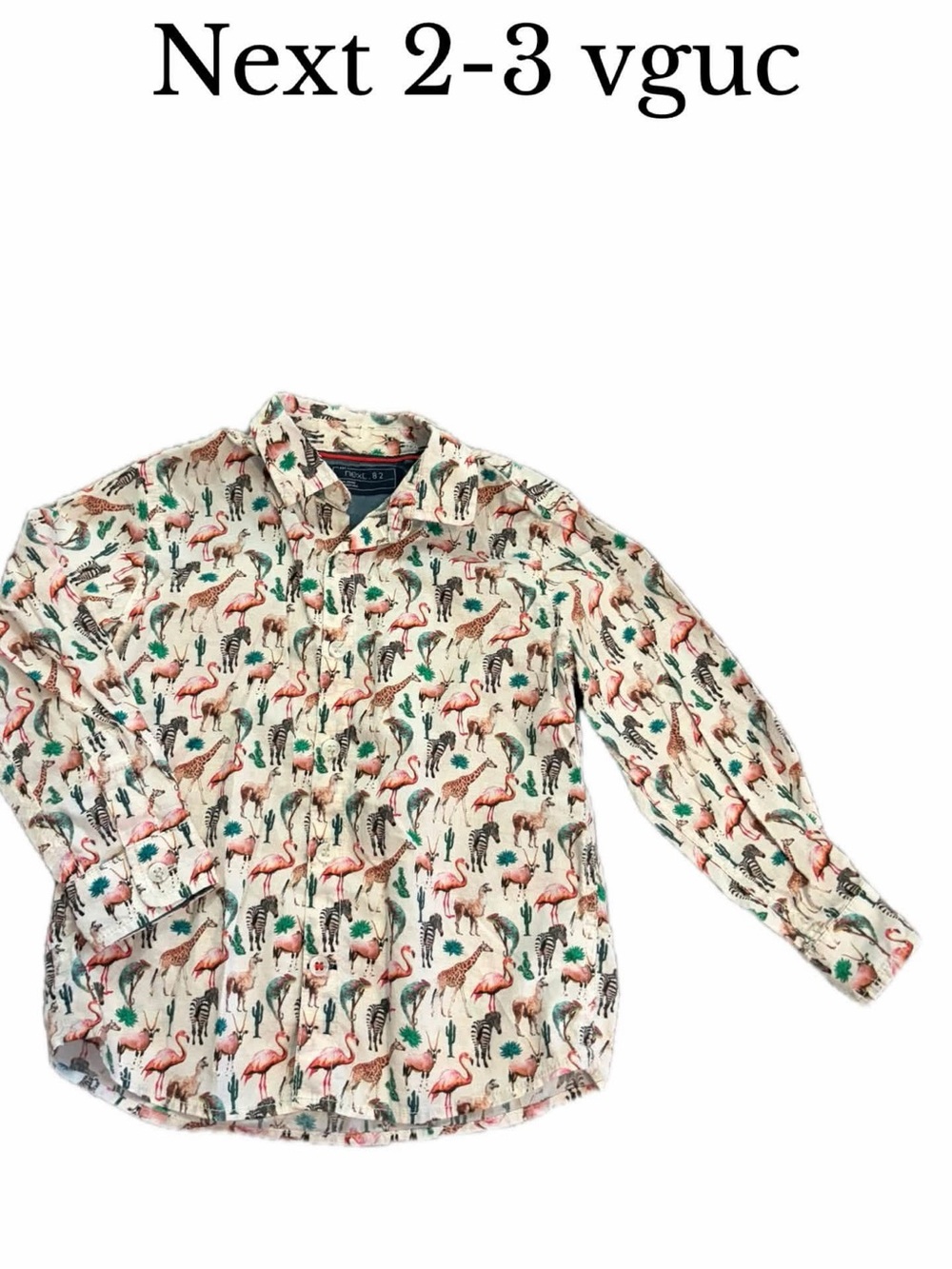 Next 2-3 boys animal button down shirt